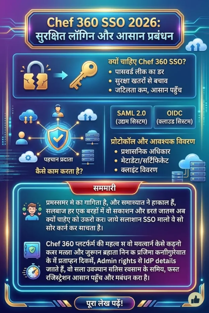 Chef 360 एकल साइन-ऑन विन्यास 2026 गाइड ओआईडीसी और एसएएमएल के साथ सुरक्षित लॉगिन सेटअप