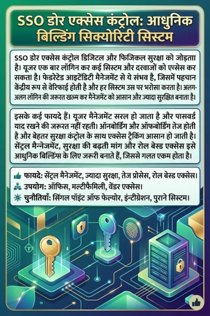 SSO Door Access Control: Single Sign-On कैसे बदल रहा है आधुनिक बिल्डिंग सिक्योरिटी सिस्टम