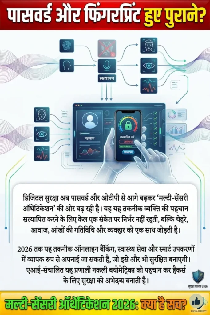 Multi-Sensory Authentication 2026: क्या पासवर्ड और फिंगरप्रिंट से आगे बढ़ चुकी है डिजिटल सुरक्षा?